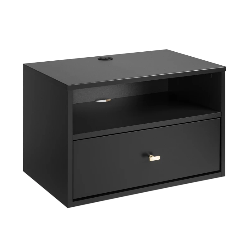 Wholesale โค๏ธ Prepac Hanging Nightstand With Open Shelf Black Engineered Wood-Set Of 2 ๐ - Image 5