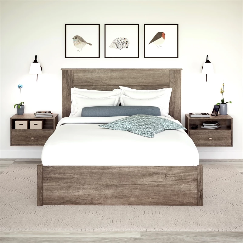 Deals ๐ Prepac Hanging Nightstand With Open Shelf Drifted Gray Engineered Wood-Set Of 2 ๐ - Image 2