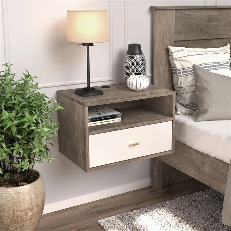 Best Pirce ✨ Prepac Hanging Nightstand With Open Shelf Multi-Color Engineered Wood-Set Of 2 🌟 - Image 12