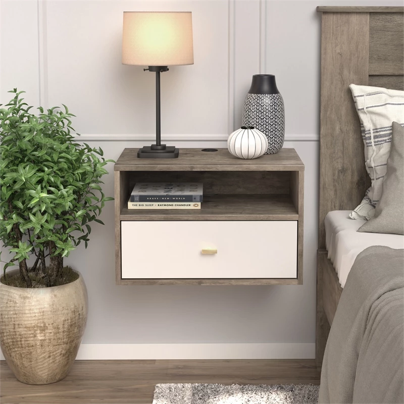 Best Pirce ✨ Prepac Hanging Nightstand With Open Shelf Multi-Color Engineered Wood-Set Of 2 🌟 - Image 10