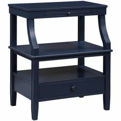 Flash Sale 😉 Bowery Hill Transitional Wooden Storage Nightstand In Midnight Blue ✨