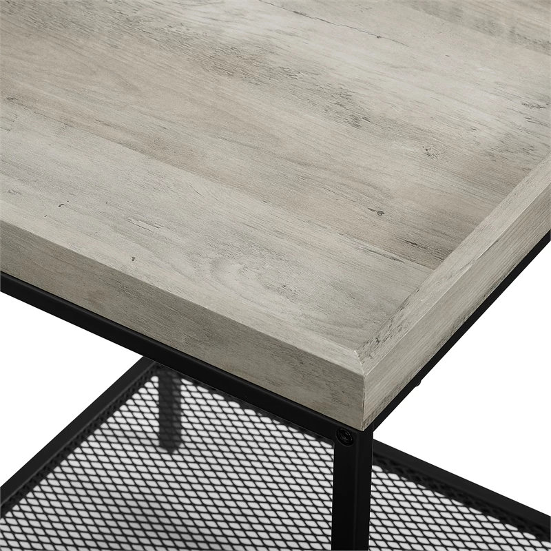 Buy ✨ Pemberly Row Rustic Industrial Square Tray Side Table In Gray Wash Finish 😉 - Image 2