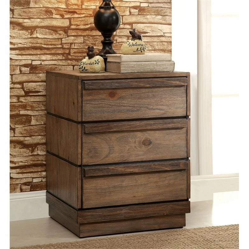 Budget ✨ Bowery Hill Solid Wood 2-Drawer Nightstand In Rustic Natural Tone 🔔 - Image 2