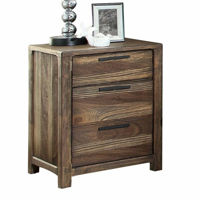Budget ๐ฅ Bowery Hill Wood 3-Drawer Nightstand In Rustic Natural Tone Finish ๐ - Image 3