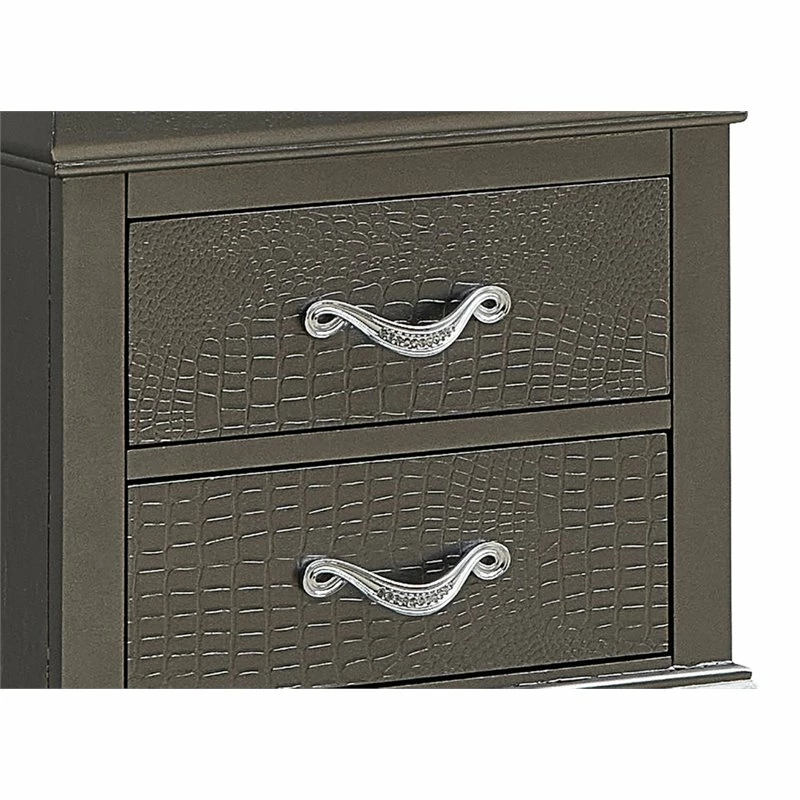 Deals 👍 Maklaine Transitional Engineered Wood 2 Drawer Nightstand In Charcoal 🔔 - Image 6