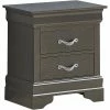 Deals 👍 Maklaine Transitional Engineered Wood 2 Drawer Nightstand In Charcoal 🔔