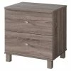 Hot Sale 😉 Benjara Benjaza 22" 2-Drawer Straight Leg Transitional Wood Nightstand In Taupe Brown ✔️