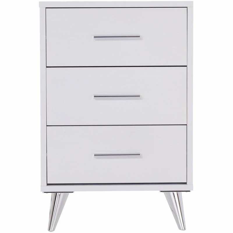 Top 10 ๐ Allora Mid-Century 3 Drawer Nightstand In White And Chrome Finish โญ - Image 14