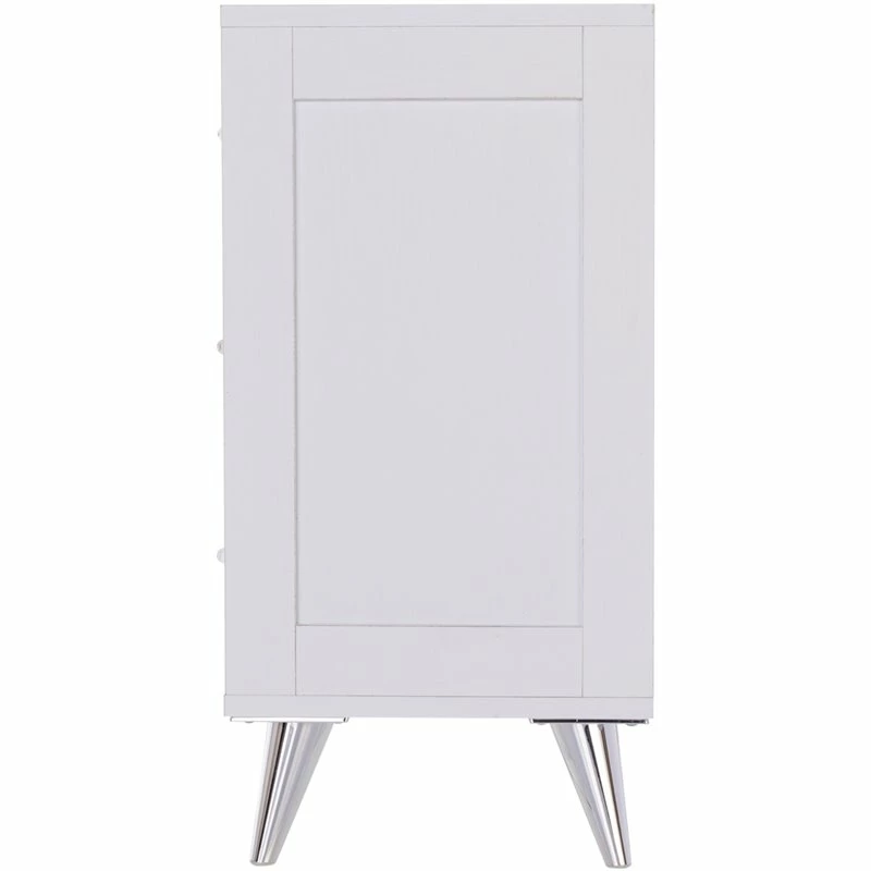 Top 10 ๐ Allora Mid-Century 3 Drawer Nightstand In White And Chrome Finish โญ - Image 12