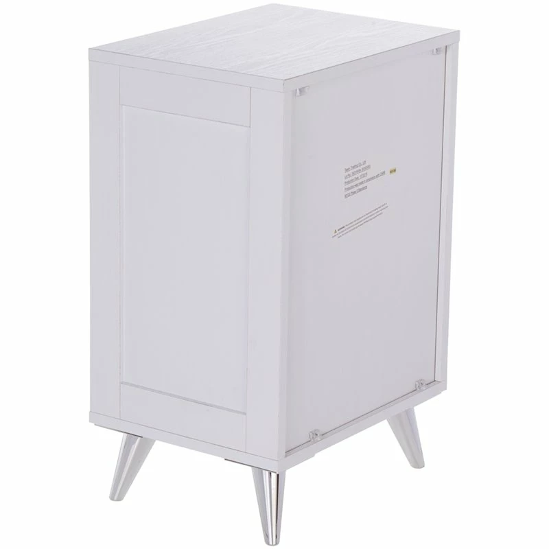 Top 10 ๐ Allora Mid-Century 3 Drawer Nightstand In White And Chrome Finish โญ - Image 11