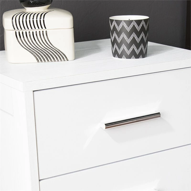 Top 10 ๐ Allora Mid-Century 3 Drawer Nightstand In White And Chrome Finish โญ - Image 6
