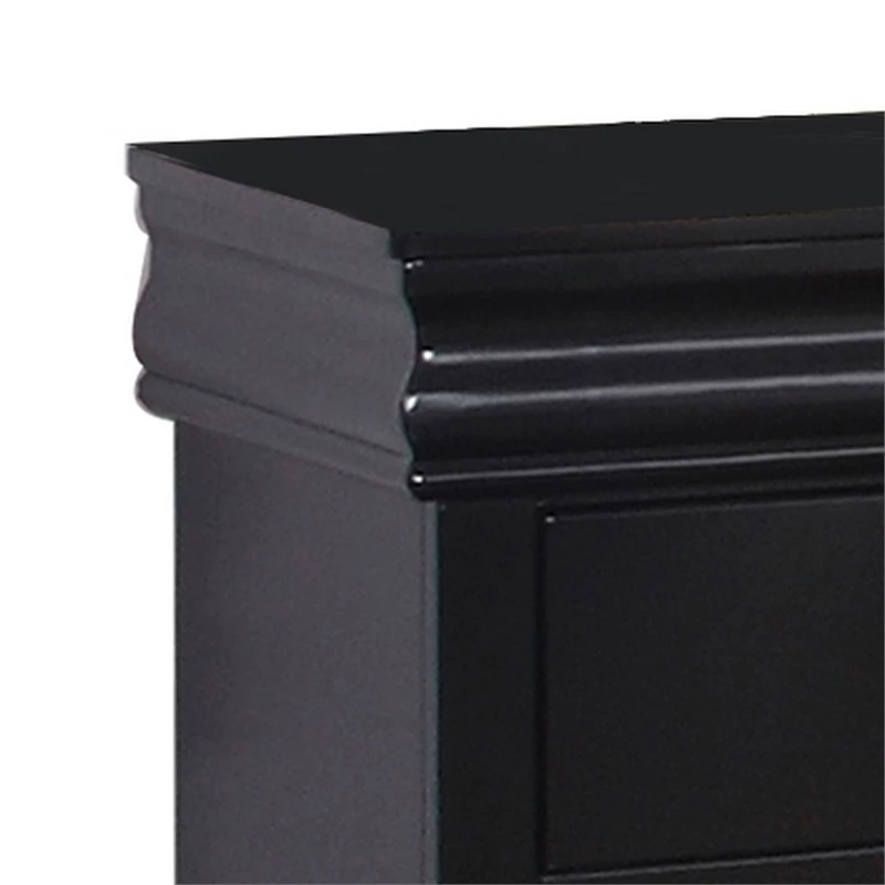 Best deal ๐งจ Benzara Liam 23 Inch 2 Drawer Wood Nightstand Antique Style Drop Handles Black ๐ - Image 2