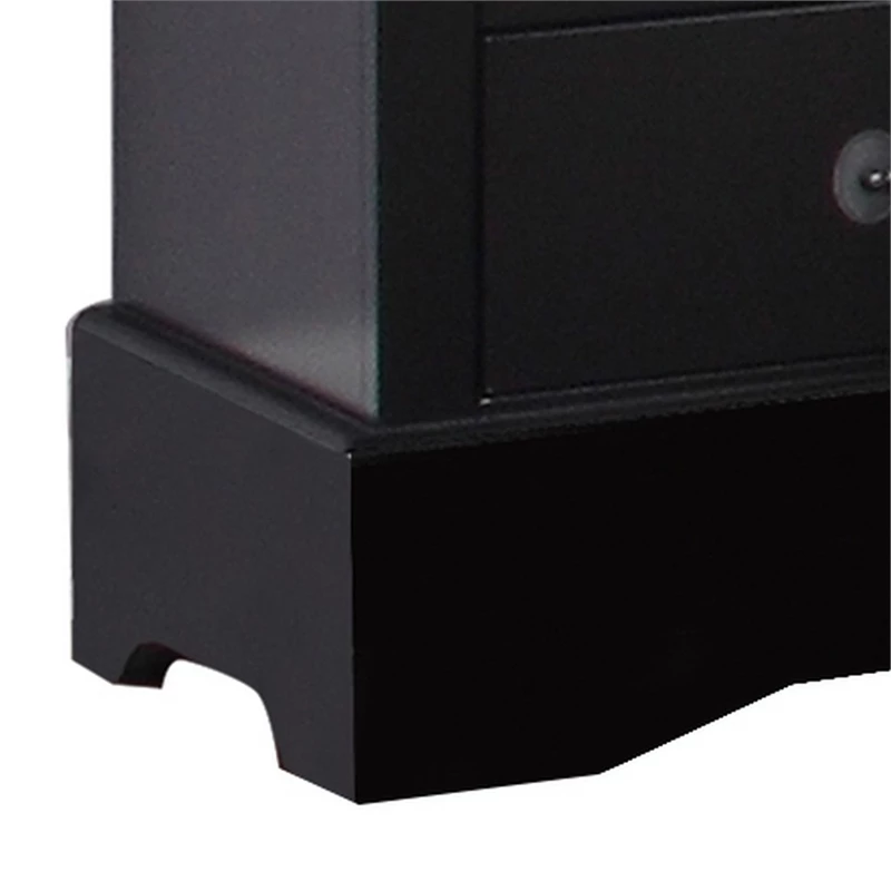 Best deal ๐งจ Benzara Liam 23 Inch 2 Drawer Wood Nightstand Antique Style Drop Handles Black ๐ - Image 5