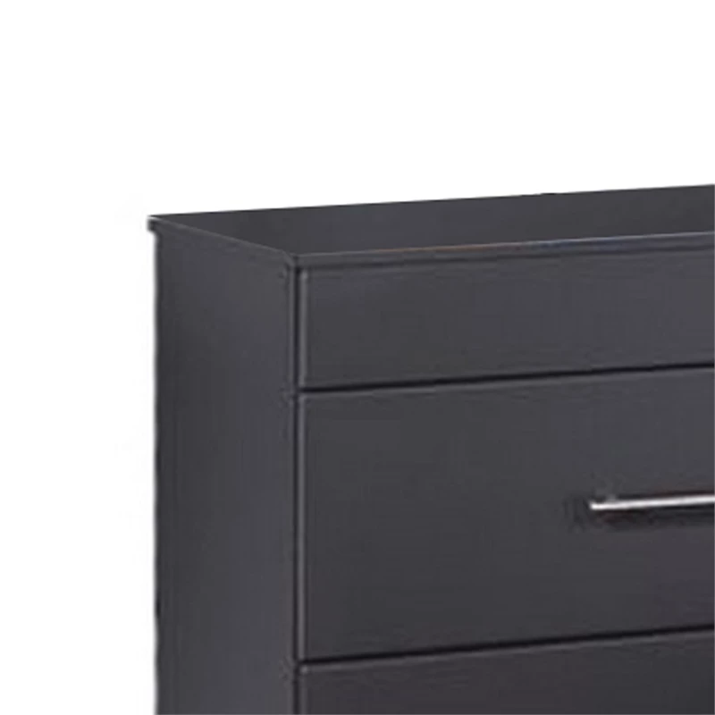 Outlet โญ Benzara Vin 23 Inch Modern Wood Nightstand 2 Drawers Simple Design Charcoal Gray โ - Image 4