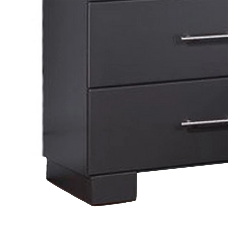 Outlet โญ Benzara Vin 23 Inch Modern Wood Nightstand 2 Drawers Simple Design Charcoal Gray โ - Image 2