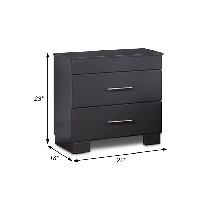 Outlet โญ Benzara Vin 23 Inch Modern Wood Nightstand 2 Drawers Simple Design Charcoal Gray โ - Image 3