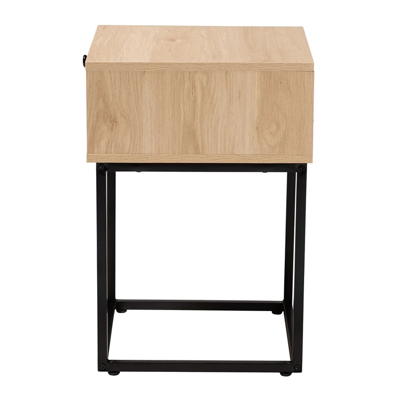 Flash Sale 🎉 Baxton Studio Amelia Brown Finished Wood And Natural Rattan 1-Drawer End Table 🎉 - Image 4