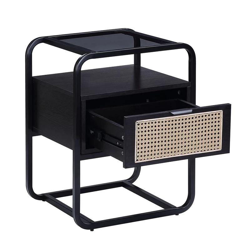 Flash Sale ๐ ACME Furniture ACME Colson 1-drawer Metal Frame Accent Table With Glass Top In Black ๐คฉ - Image 2
