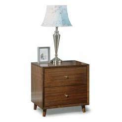 Coupon โญ Bowery Hill Mid-Century Styled Wooden Nightstand In Brown Finish ๐ฏ