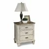 Cheap 🔥 Bowery Hill Coastal Off White Wood Nightstand With Three Drawers 🥰