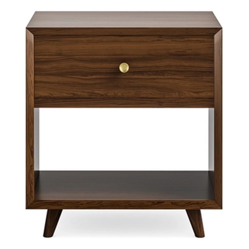 Best Sale โญ Bowery Hill Mid-Century Wooden Open Nightstand In Brown Finish ๐ - Image 3