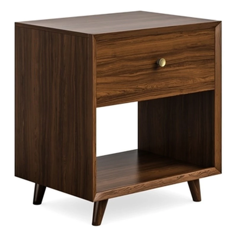 Best Sale โญ Bowery Hill Mid-Century Wooden Open Nightstand In Brown Finish ๐ - Image 5