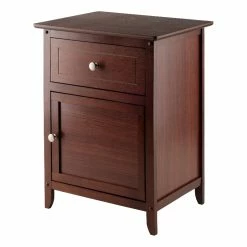 Best reviews of ๐ Winsome Nightstand Accent Table With Drawer And Cabinet In Antique Walnut โญ