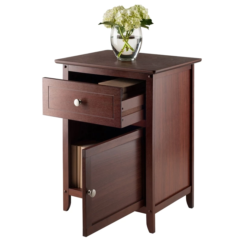 Best reviews of 😉 Winsome Nightstand Accent Table With Drawer And Cabinet In Antique Walnut ⭐ - Image 2