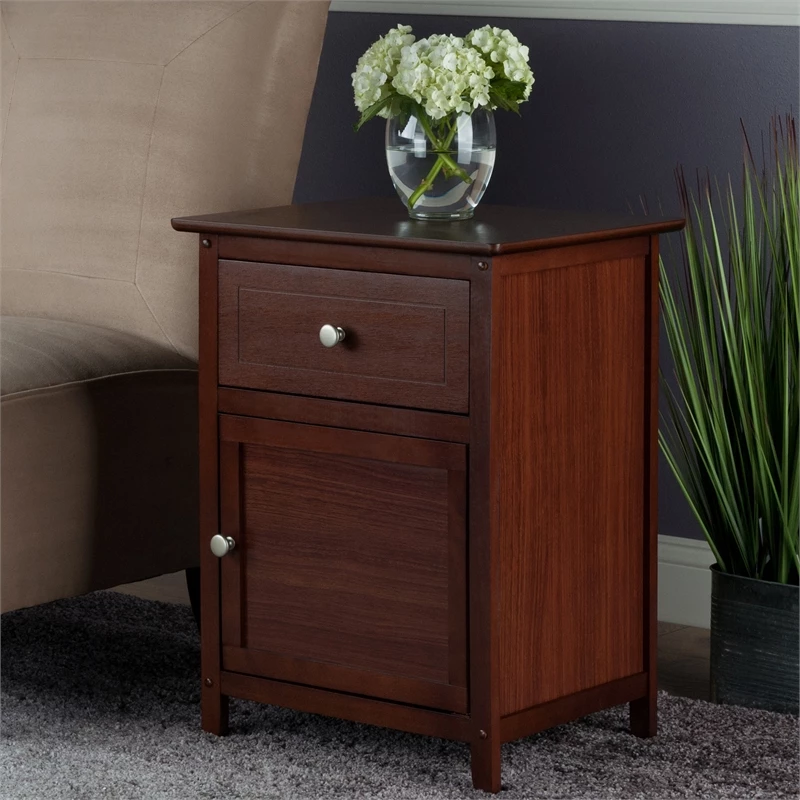 Best reviews of 😉 Winsome Nightstand Accent Table With Drawer And Cabinet In Antique Walnut ⭐ - Image 7