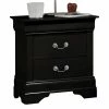 Promo ⌛ Coaster Louis Philippe 2 Drawer Nightstand In Black And Silver 👏