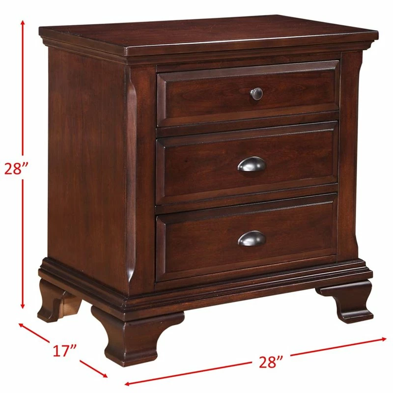 Discount โ Picket House Furnishings Brinley 3 Drawer Nightstand In Cherry ๐ - Image 5